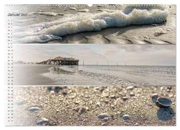 Produktbild: K&uuml;stenstreifen an der Nordsee (hochwertiger Premium Wandkalender 2027 DIN A2 quer), Kunstdruck in Hochglanz