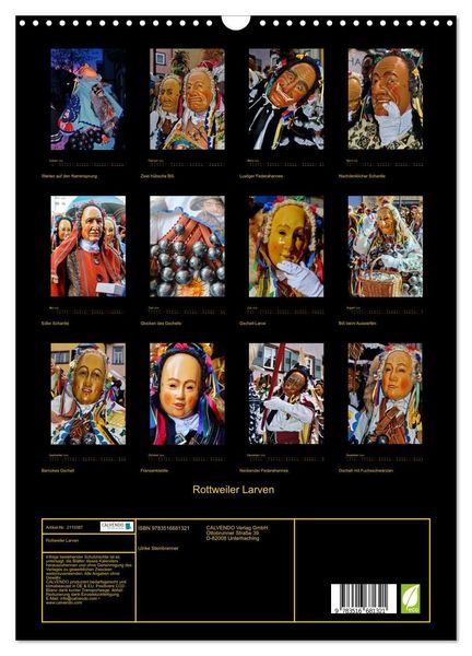 Produktbild: Rottweiler Larven (Wandkalender 2026 DIN A3 hoch), CALVENDO Monatskalender