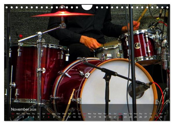 Produktbild: DRUMS ONSTAGE (Wall Calendar 2026 DIN A4 landscape), CALVENDO 12 Month Wall Calendar