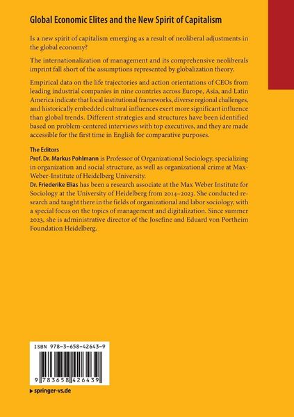 Produktbild: Global Economic Elites and the New Spirit of Capitalism