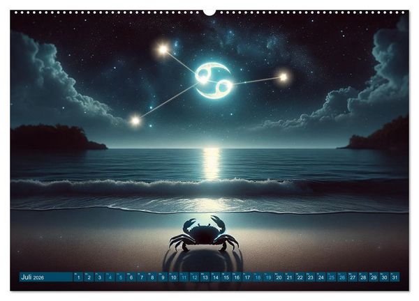 Produktbild: Kosmische Sinfonie: Der Tanz der Sternzeichen (Wandkalender 2026 DIN A2 quer), CALVENDO Monatskalender