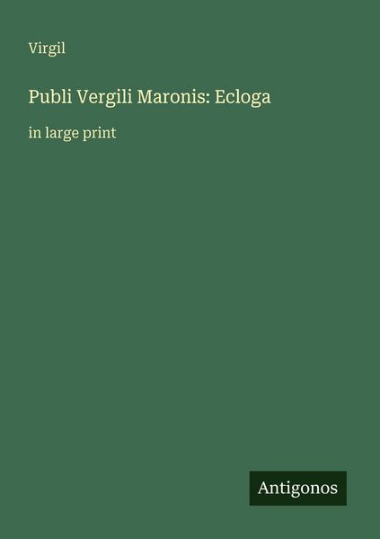 Produktbild: Publi Vergili Maronis: Ecloga