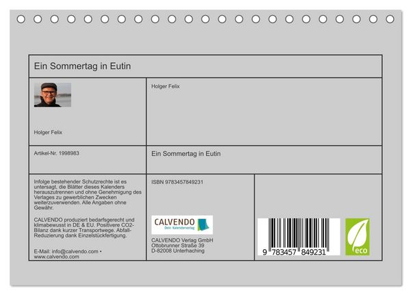 Produktbild: Ein Sommertag in Eutin (Tischkalender 2026 DIN A5 quer), CALVENDO Monatskalender