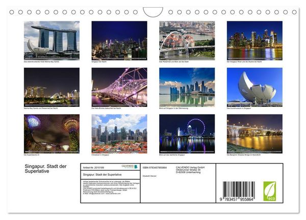 Produktbild: Singapur. Stadt der Superlative (Wandkalender 2026 DIN A4 quer), CALVENDO Monatskalender