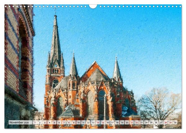 Produktbild: Gera gesehen mit Pinsel und &Ouml;l (Wandkalender 2026 DIN A3 quer), CALVENDO Monatskalender