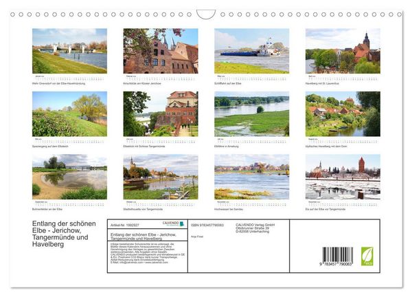 Produktbild: Entlang der sch&ouml;nen Elbe - Jerichow, Tangerm&uuml;nde und Havelberg (Wandkalender 2026 DIN A3 quer), CALVENDO Monatskalender