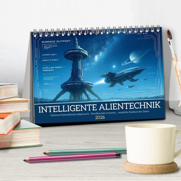 Produktbild: Intelligente Alientechnik (Tischkalender 2026 DIN A5 quer), CALVENDO Monatskalender