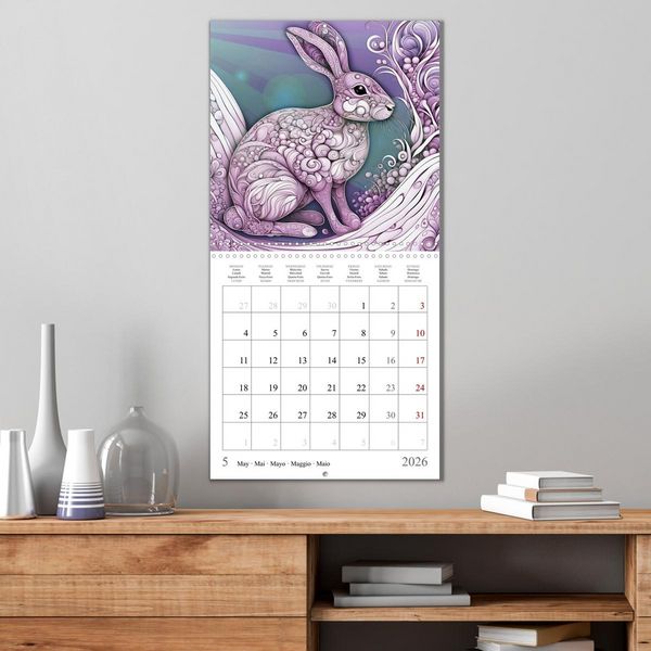 Produktbild: Animal fractals (Wall Calendar 2026 12 &times; 12 Inch) CALVENDO 12 Month Wall Calendar