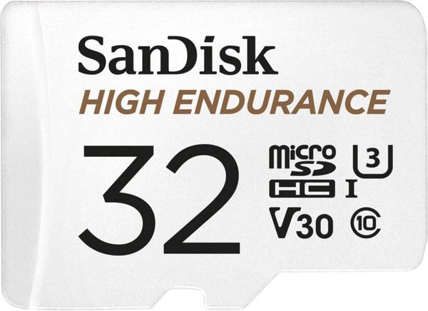SanDisk High Endurance Monitoring microSDHC-Karte 32 GB Class 10, UHS-I, UHS-Class 3, v30 Video Speed Class inkl. SD-Ada