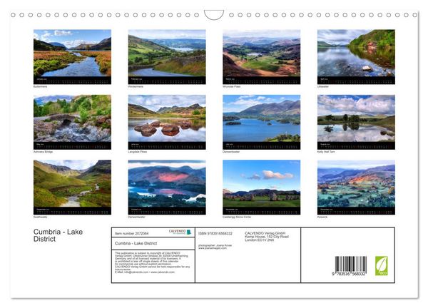 Produktbild: Cumbria - Lake District (Wall Calendar 2026 DIN A3 landscape), CALVENDO 12 Month Wall Calendar