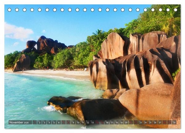 Produktbild: Seychelles, Holidays on Exotic Islands (Desk Calendar 2026 DIN A5 landscape), CALVENDO 12 Month DeskCalendar
