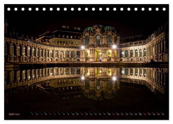 Produktbild: Eine Nacht in Dresden (Tischkalender 2026 DIN A5 quer), CALVENDO Monatskalender