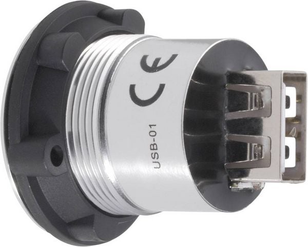 Produktbild: TRU COMPONENTS USB-03 USB-Einbaubuchse 2.0 Buchse, Einbau USB-Buchse Typ B auf USB-Buchse Typ A Inhalt: 1 St.