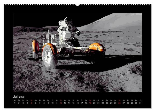 Produktbild: Landing On The Moon Like A Cartoon (hochwertiger Premium Wandkalender 2026 DIN A2 quer), Kunstdruck in Hochglanz
