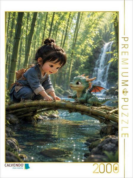CALVENDO Puzzle Die kleine Bambusbrücke | 2000 Teile Lege-Größe 90 × 67 cm Foto-Puzzle für glückliche Stunden
