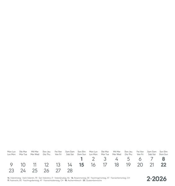 Produktbild: Kreativ-Kalender weiß 2026 - 16x17 cm - Foto, Malen, Basteln - datiert - Kreativkalender - Foto-Kalender - Alpha Edition