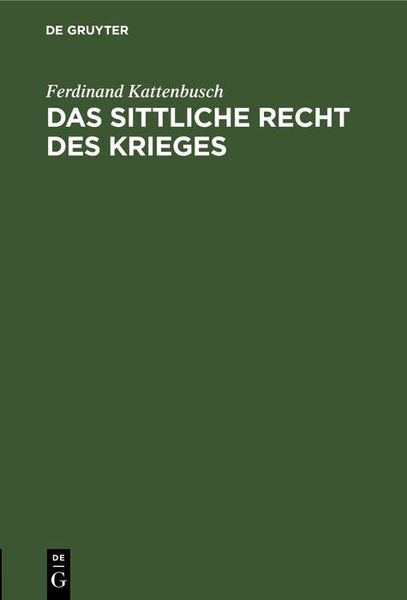 Produktbild: Das sittliche Recht des Krieges