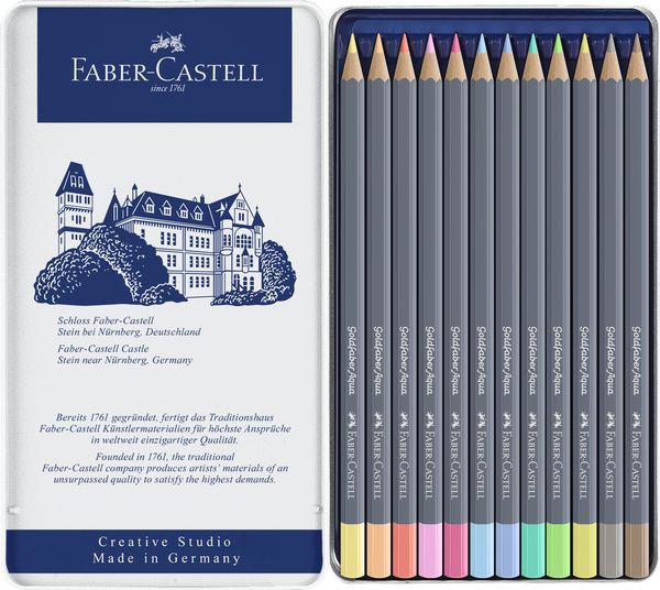Produktbild: Faber-Castell Aquarellstifte Goldfaber Aqua Pastellt&ouml;ne, 12er Metalletui
