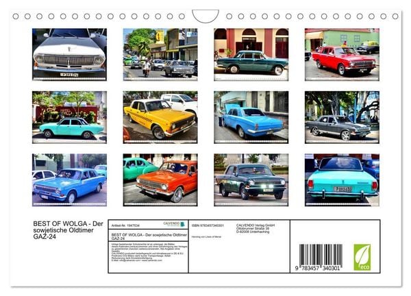 Produktbild: BEST OF WOLGA - Der sowjetische Oldtimer GAZ-24 (Wandkalender 2026 DIN A4 quer), CALVENDO Monatskalender