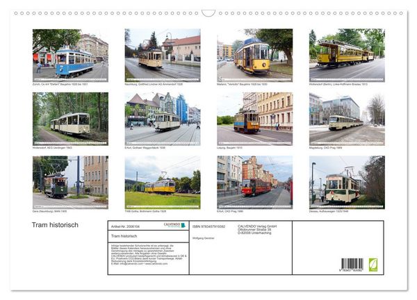 Produktbild: Tram historisch (Wandkalender 2026 DIN A2 quer), CALVENDO Monatskalender