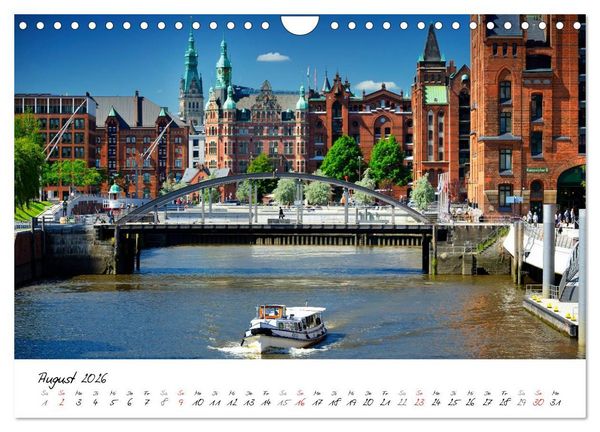 Produktbild: Mit Hamburg durchs Jahr 2026 (Wandkalender 2026 DIN A4 quer), CALVENDO Monatskalender