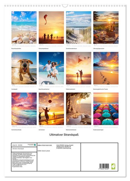 Produktbild: Ultimativer Strandspa&szlig; (Wandkalender 2026 DIN A2 hoch), CALVENDO Monatskalender