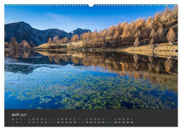Produktbild: Lacs de montagne. Miroir des cimes (Calendrier mural haut de gamme 2027 DIN A2 vertical), CALVENDO calendrier mensuel