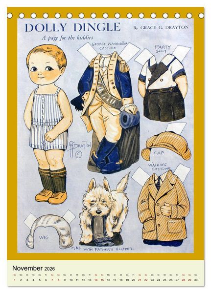 Produktbild: Dolly Dingle Kalender - Anziehpuppen von Grace G. Drayton (Tischkalender 2026 DIN A5 hoch), CALVENDO Monatskalender