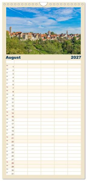 Produktbild: Familienplaner 2027 - Ein Spaziergang durch Rothenburg ob der Tauber mit 5 Spalten (Wandkalender, 21 x 45 cm) CALVENDO