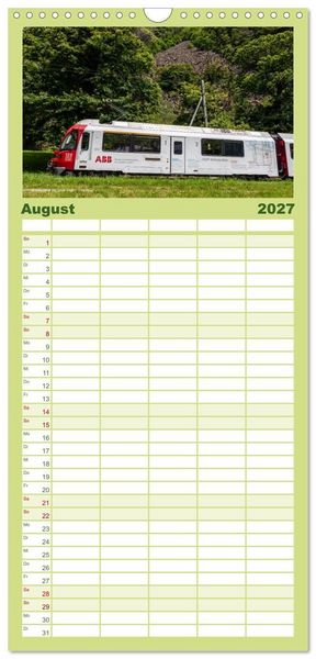 Produktbild: Familienplaner 2027 - Die Rh&auml;tische Bahn - Ein Kurztrip in die Schweiz mit 5 Spalten (Wandkalender, 21 x 45 cm) CALVENDO