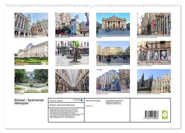 Produktbild: Br&uuml;ssel - Spannende Metropole (hochwertiger Premium Wandkalender 2026 DIN A2 quer), Kunstdruck in Hochglanz