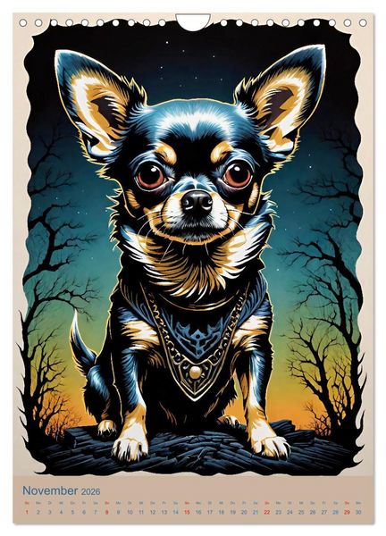 Produktbild: Chihuahuas. Kunstvolle Portr&auml;ts der kleinen Hunde (Wandkalender 2026 DIN A4 hoch), CALVENDO Monatskalender