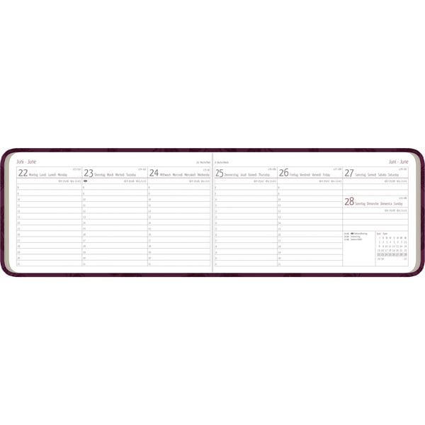 Produktbild: Ladytimer TO GO Deluxe Purple 2026 - Taschen-Kalender 15,3x8,7 cm- Tucson Einband - mit Motivprägung - Weekly - 128 Seiten - Alpha Edition