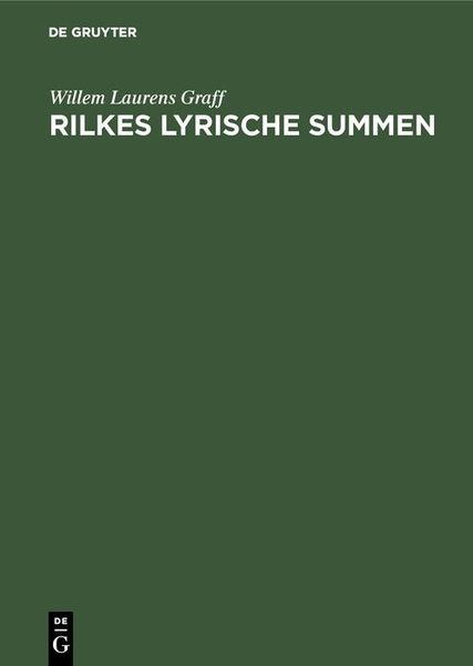 Produktbild: Rilkes lyrische Summen
