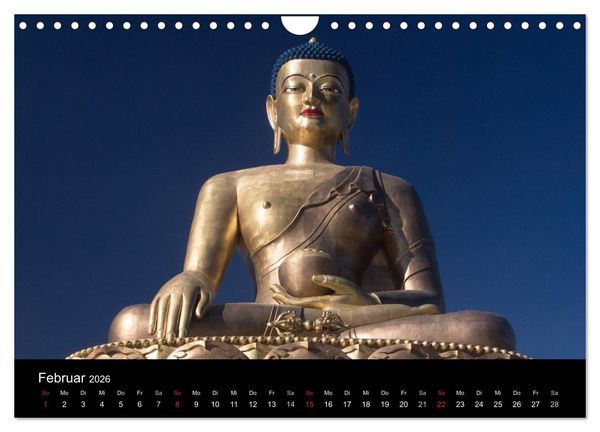 Produktbild: Bhutan 2026 - Land des Donnerdrachens (Wandkalender 2026 DIN A4 quer), CALVENDO Monatskalender