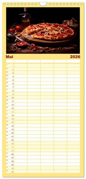 Produktbild: Familienplaner 2026 - Fastfood &Auml;sthetik mit 5 Spalten (Wandkalender, 21 x 45 cm) CALVENDO