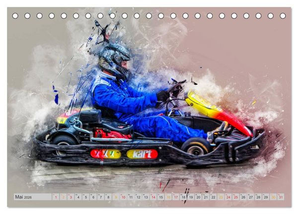 Produktbild: GoKart - extrem cool (Tischkalender 2026 DIN A5 quer), CALVENDO Monatskalender
