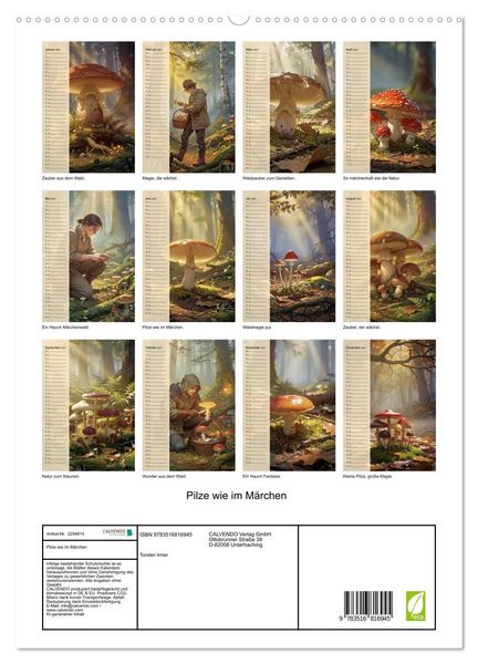 Produktbild: Pilze wie im M&auml;rchen (hochwertiger Premium Wandkalender 2027 DIN A2 hoch), Kunstdruck in Hochglanz