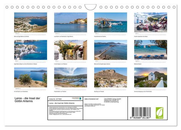 Produktbild: Leros - die Insel der G&ouml;ttin Artemis (Wandkalender 2027 DIN A4 quer), CALVENDO Monatskalender