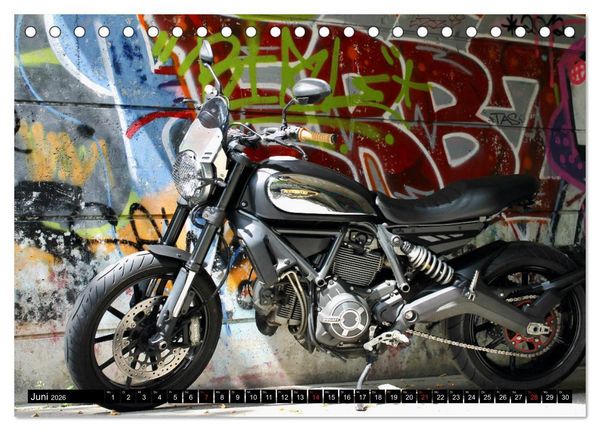 Produktbild: Scrambler Motorr&auml;der Individuell - Stylisch - Abenteuerlich (Tischkalender 2026 DIN A5 quer), CALVENDO Monatskalender