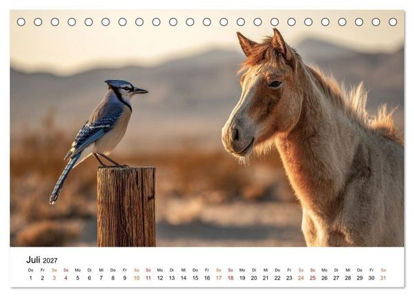 Produktbild: Beste Freunde - ein tierisch buntes Miteinander (Tischkalender 2027 DIN A5 quer), CALVENDO Monatskalender
