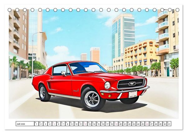 Produktbild: Kultautos der 1960er Jahre (Tischkalender 2026 DIN A5 quer), CALVENDO Monatskalender
