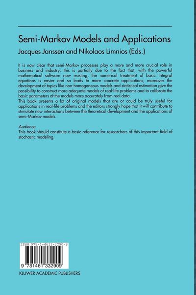 Produktbild: Semi-Markov Models and Applications