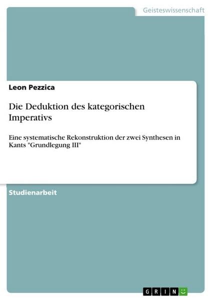 Produktbild: Die Deduktion des kategorischen Imperativs