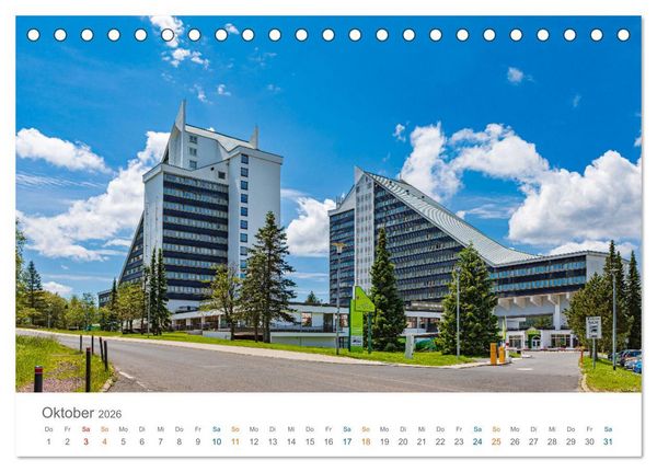 Produktbild: Oberhof - Urlaubsparadies am Rennsteig (Tischkalender 2026 DIN A5 quer), CALVENDO Monatskalender