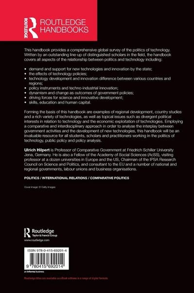 Produktbild: Routledge Handbook of Politics and Technology