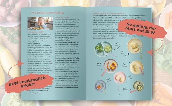 Produktbild: BLW Kochbuch & Ratgeber: Der Baby Led Weaning Fahrplan - Dein Schritt-f&uuml;r-Schritt-Guide f&uuml;r einen sicheren Start mit BLW | Auch Brei erlaubt!