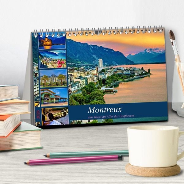 Produktbild: Montreux - ein Juwel am Ufer des Genfersees (Tischkalender 2026 DIN A5 quer), CALVENDO Monatskalender