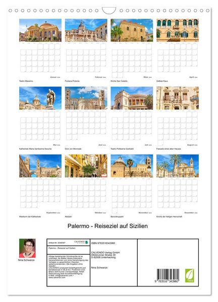 Produktbild: Palermo - Reiseziel auf Sizilien (Wandkalender 2026 DIN A3 hoch), CALVENDO Monatskalender