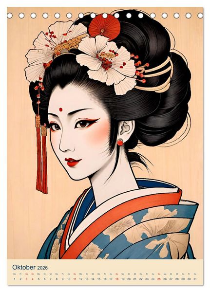 Produktbild: Japanische Geishas (Tischkalender 2026 DIN A5 hoch), CALVENDO Monatskalender